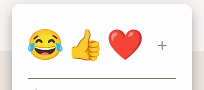 The reaction bar at the top of the right-click message menu with quick emoji reactions