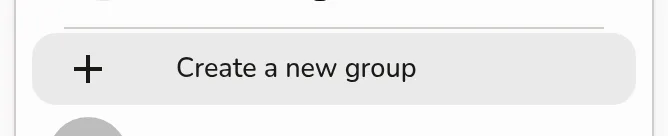 The top of the Groups rail: the Explore your school's groups entry above the single Create a group row that opens the group-creation dialog
